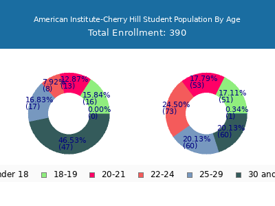 American Institute-Cherry Hill 2024 Student Population Age Diversity Pie chart