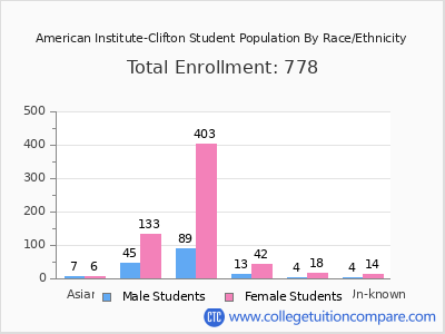 American Institute-Clifton 2025 Student Population by Gender and Race chart