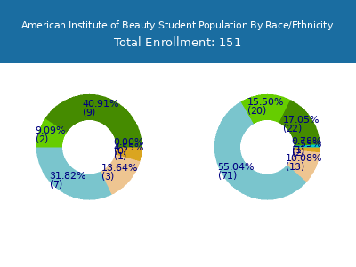 American Institute of Beauty 2025 Student Population by Gender and Race chart