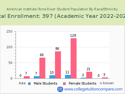 American Institute-Toms River 2023 Student Population by Gender and Race chart