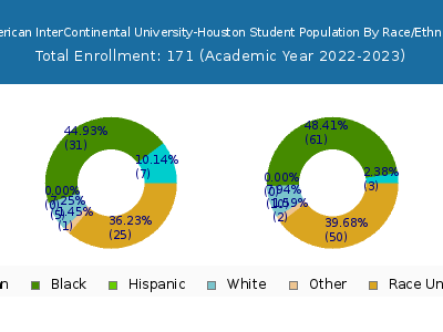American InterContinental University-Houston 2023 Student Population by Gender and Race chart