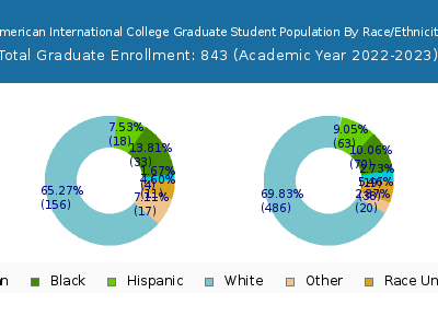American International College 2023 Graduate Enrollment by Gender and Race chart