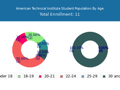 American Technical Institute 2025 Student Population Age Diversity Pie chart