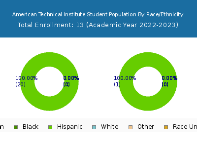 American Technical Institute 2023 Student Population by Gender and Race chart