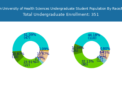 American University of Health Sciences 2025 Undergraduate Enrollment by Gender and Race chart