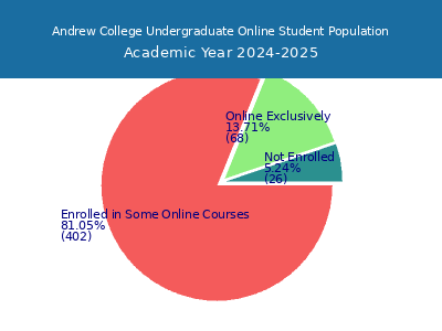 Andrew College 2025 Online Student Population chart