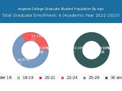 Angeles College 2023 Graduate Enrollment Age Diversity Pie chart