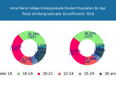 Anna Maria College 2025 Undergraduate Enrollment Age Diversity Pie chart