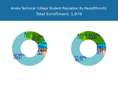 Anoka Technical College 2025 Student Population by Gender and Race chart