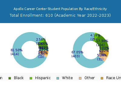 Apollo Career Center 2023 Student Population by Gender and Race chart