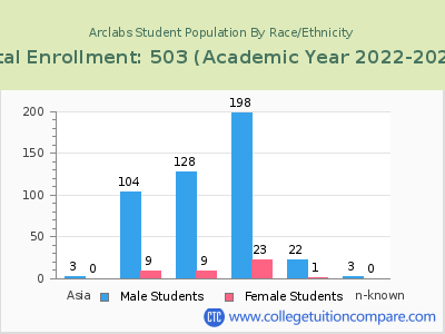 Arclabs 2023 Student Population by Gender and Race chart
