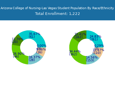 Arizona College of Nursing-Las Vegas 2025 Student Population by Gender and Race chart