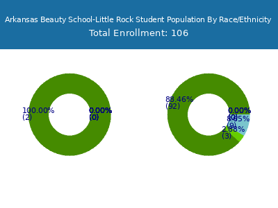 Arkansas Beauty School-Little Rock 2025 Student Population by Gender and Race chart