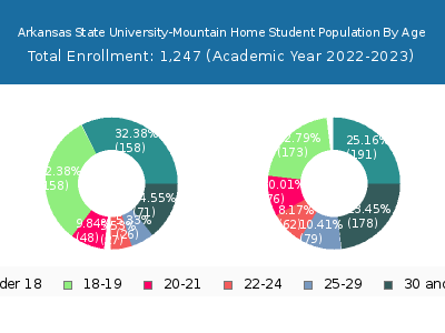 Arkansas State University-Mountain Home 2023 Student Population Age Diversity Pie chart