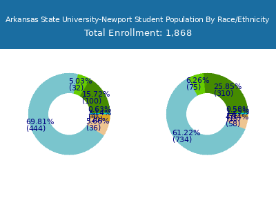 Arkansas State University-Newport 2025 Student Population by Gender and Race chart