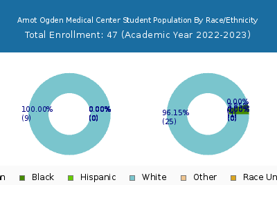 Arnot Ogden Medical Center 2023 Student Population by Gender and Race chart