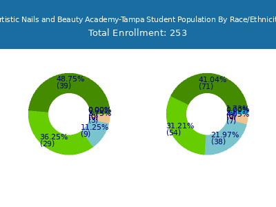 Artistic Nails and Beauty Academy-Tampa 2025 Student Population by Gender and Race chart