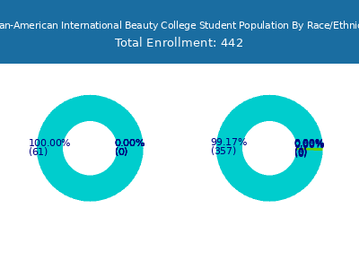 Asian-American International Beauty College 2025 Student Population by Gender and Race chart