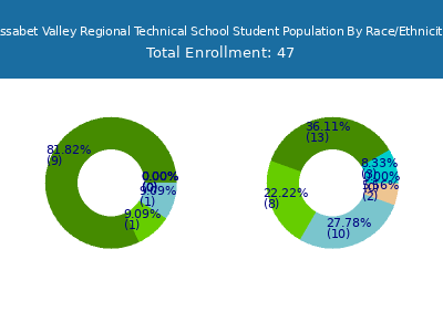 Assabet Valley Regional Technical School 2025 Student Population by Gender and Race chart
