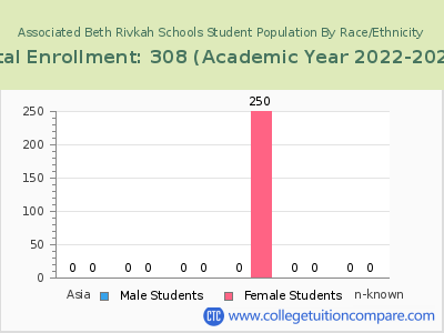 Associated Beth Rivkah Schools 2023 Student Population by Gender and Race chart