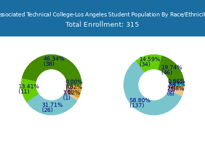 Associated Technical College-Los Angeles 2025 Student Population by Gender and Race chart