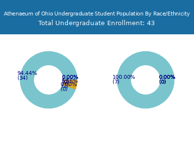Athenaeum of Ohio 2025 Undergraduate Enrollment by Gender and Race chart
