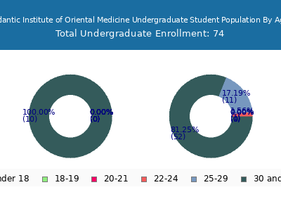 Atlantic Institute of Oriental Medicine 2024 Undergraduate Enrollment Age Diversity Pie chart