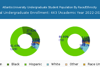 Atlantis University 2023 Undergraduate Enrollment by Gender and Race chart