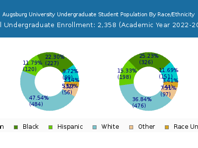 Augsburg University 2023 Undergraduate Enrollment by Gender and Race chart