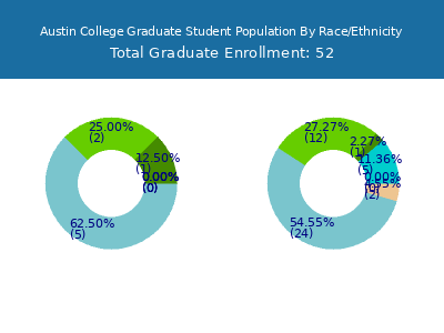 Austin College 2025 Graduate Enrollment by Gender and Race chart