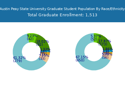 Austin Peay State University 2025 Graduate Enrollment by Gender and Race chart
