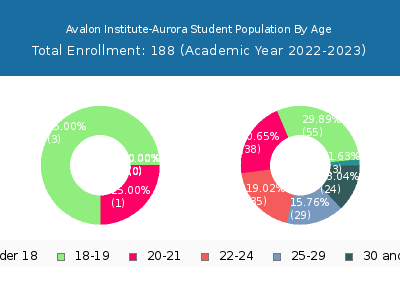 Avalon Institute-Aurora 2023 Student Population Age Diversity Pie chart