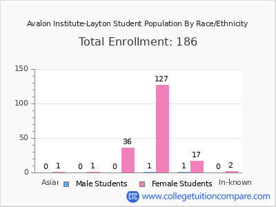 Avalon Institute-Layton 2025 Student Population by Gender and Race chart