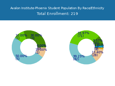 Avalon Institute-Phoenix 2025 Student Population by Gender and Race chart