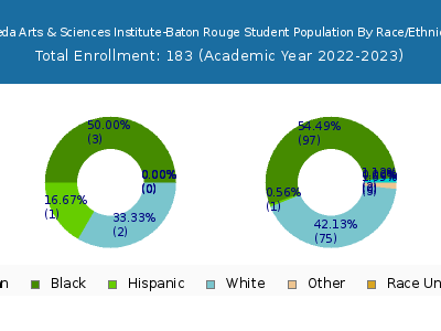 Aveda Arts & Sciences Institute-Baton Rouge 2023 Student Population by Gender and Race chart