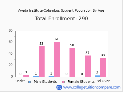Aveda Institute-Columbus 2024 Student Population by Age chart