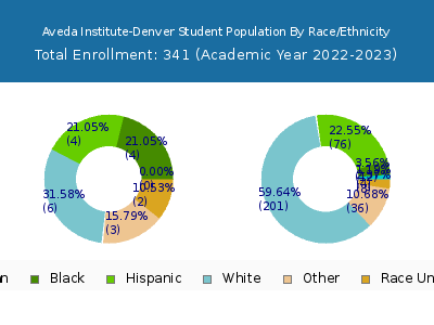 Aveda Institute-Denver 2023 Student Population by Gender and Race chart