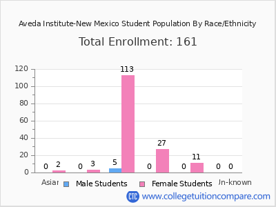 Aveda Institute-New Mexico 2025 Student Population by Gender and Race chart