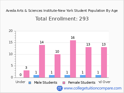 Aveda Arts & Sciences Institute-New York 2024 Student Population by Age chart