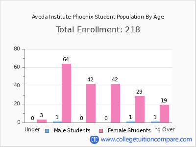Aveda Institute-Phoenix 2024 Student Population by Age chart