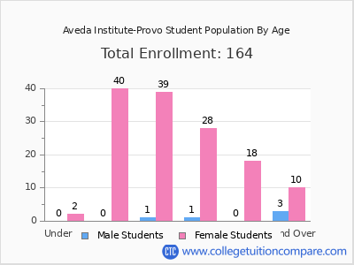 Aveda Institute-Provo 2024 Student Population by Age chart
