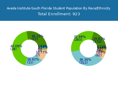 Aveda Institute-South Florida 2025 Student Population by Gender and Race chart
