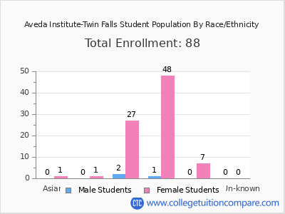 Aveda Institute-Twin Falls 2025 Student Population by Gender and Race chart
