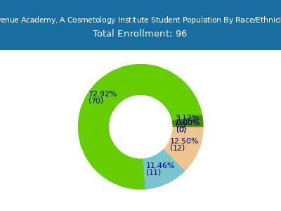 Avenue Academy, A Cosmetology Institute 2025 Student Population by Gender and Race chart