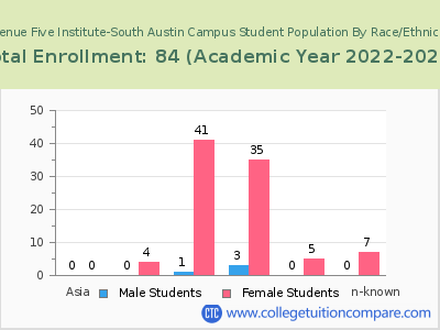 Avenue Five Institute-South Austin Campus 2023 Student Population by Gender and Race chart