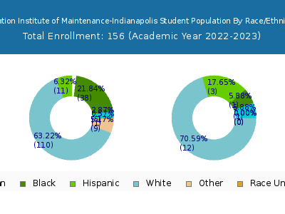 Aviation Institute of Maintenance-Indianapolis 2023 Student Population by Gender and Race chart