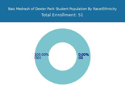 Bais Medrash of Dexter Park 2025 Student Population by Gender and Race chart