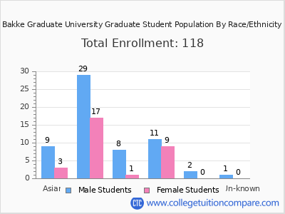Bakke Graduate University 2025 Student Population by Gender and Race chart