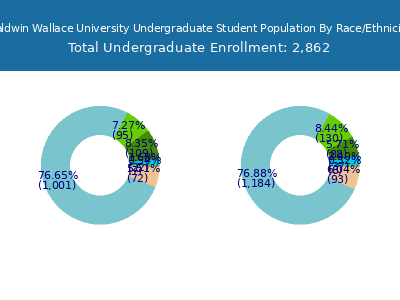 Baldwin Wallace University 2025 Undergraduate Enrollment by Gender and Race chart