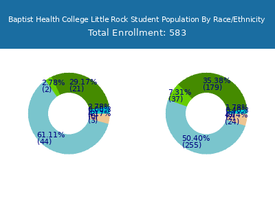 Baptist Health College Little Rock 2025 Student Population by Gender and Race chart